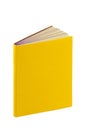 Notebook with yellow cover, book layout, isolate on a white background