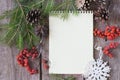 Notebooke and Christmas decoration