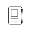 Notebookline in Thin line black color. flat simple vector symbols illustration Royalty Free Stock Photo