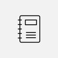 Notebookline in Thin line black color. flat simple vector symbols illustration Royalty Free Stock Photo