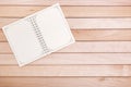 Notebooks on the background of wooden boards. Royalty Free Stock Photo