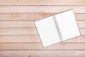 Notebooks on the background of wooden boards. Royalty Free Stock Photo