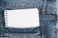 Notebooks in jeans pocket Royalty Free Stock Photo