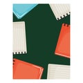 Notebooks school supplies with textbooks pattern Royalty Free Stock Photo