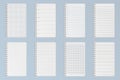 Notebooks sheets. Lined, checkered and dots pages Royalty Free Stock Photo