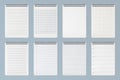 Notebooks sheets. Lined, checkered and dots pages Royalty Free Stock Photo