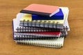 Notebooks spiral stack notepad paper organizer school supplies Royalty Free Stock Photo