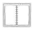 Notebooks vintage on white background painting line art