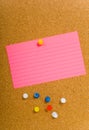 Notecard on corkboard