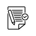 Black line icon for Noted, bookmark and document Royalty Free Stock Photo