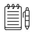 An amazing outline icon of notepad with pen, trendy vector Royalty Free Stock Photo