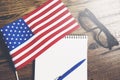 Notepad with american flag