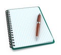 Notepad with a ballpoint pen