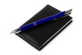 Notepad and blue ball point Royalty Free Stock Photo