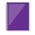 Notepad, book, violet isolated vector illustration