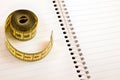 Notepad with centimeter Royalty Free Stock Photo