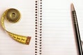 Notepad with centimeter Royalty Free Stock Photo