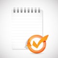 notepad check mark cycle illustration Royalty Free Stock Photo