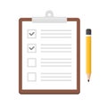 Notepad Checklist Organizer with Pencil Icon. Vector Royalty Free Stock Photo