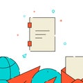 Notepad, diary filled line icon, simple vector illustration Royalty Free Stock Photo
