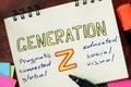 Notepad with generation z. Royalty Free Stock Photo