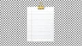 Notepad with Golden Clip on Checkered Background Royalty Free Stock Photo