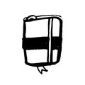 Notepad grunge icon. Sketchbook hand drawn vector illustration.