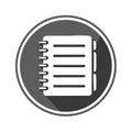 Notepad icon on a circular shape, minimalist design for various concepts Royalty Free Stock Photo