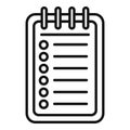 Notepad icon outline vector. Person time