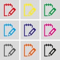 Notepad icon stock vector illustration flat design Royalty Free Stock Photo