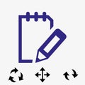 Notepad icon stock vector illustration flat design Royalty Free Stock Photo