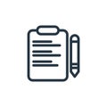 notepad icon vector from medical concept. Thin line illustration of notepad editable stroke. notepad linear sign for use on web Royalty Free Stock Photo