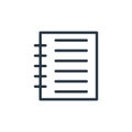 notepad icon vector from working in the office concept. Thin line illustration of notepad editable stroke. notepad linear sign for Royalty Free Stock Photo