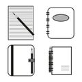 Notepad icons. Organizer diary. Vector illustration. stock image.