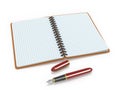 Notepad and ink pen Royalty Free Stock Photo