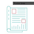 Notepad, journal with entries icon. Vector illustration book, notebook for registration.