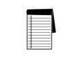 Notepad with lines icon in black