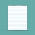 Notepad with lines and shadow. Vector illustration