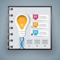 Notepad, notebok icon. Abstract infographic.