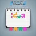 Notepad, notebok, idea icon. Abstract infographic.