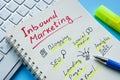 A Notepad with notes about Inbound marketing.