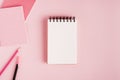 notepad office supplies colored surface. High quality photo Royalty Free Stock Photo