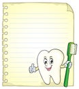 Notepad page with happy tooth