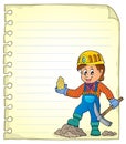 Notepad page with miner theme 1 Royalty Free Stock Photo