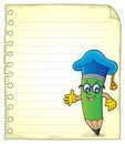 Notepad page with pencil teacher Royalty Free Stock Photo