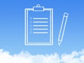 Notepad paper document cloud shape Royalty Free Stock Photo