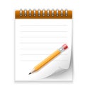 Notepad paper with pencil