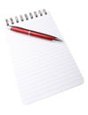 Notepad and pen Royalty Free Stock Photo