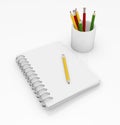 Notepad and pencil Royalty Free Stock Photo