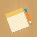 Notepad and pencil. Vector illustration decorative design Royalty Free Stock Photo